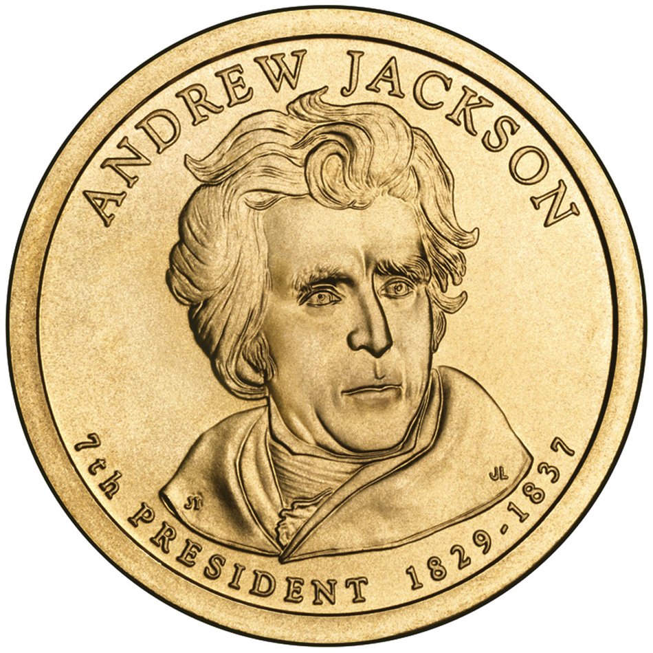 American coin with the image of Andrew Johnson