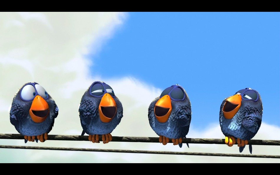 funny animated sparrows