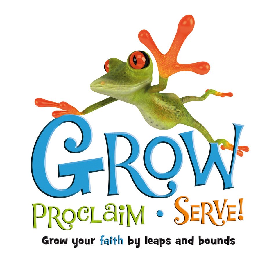 grow, banner with frog