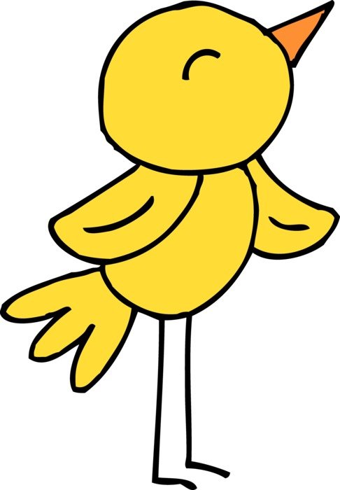 clipart of the cartoon yellow bird