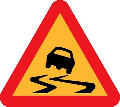 Slippery Road Sign At Clkercom Vector Online