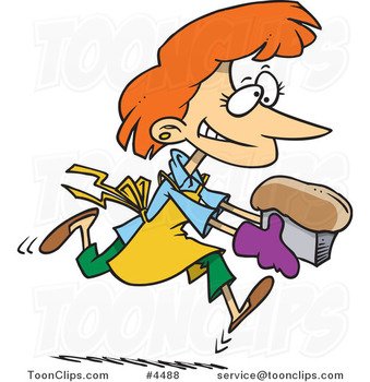 Bread Baker Cartoon Female With