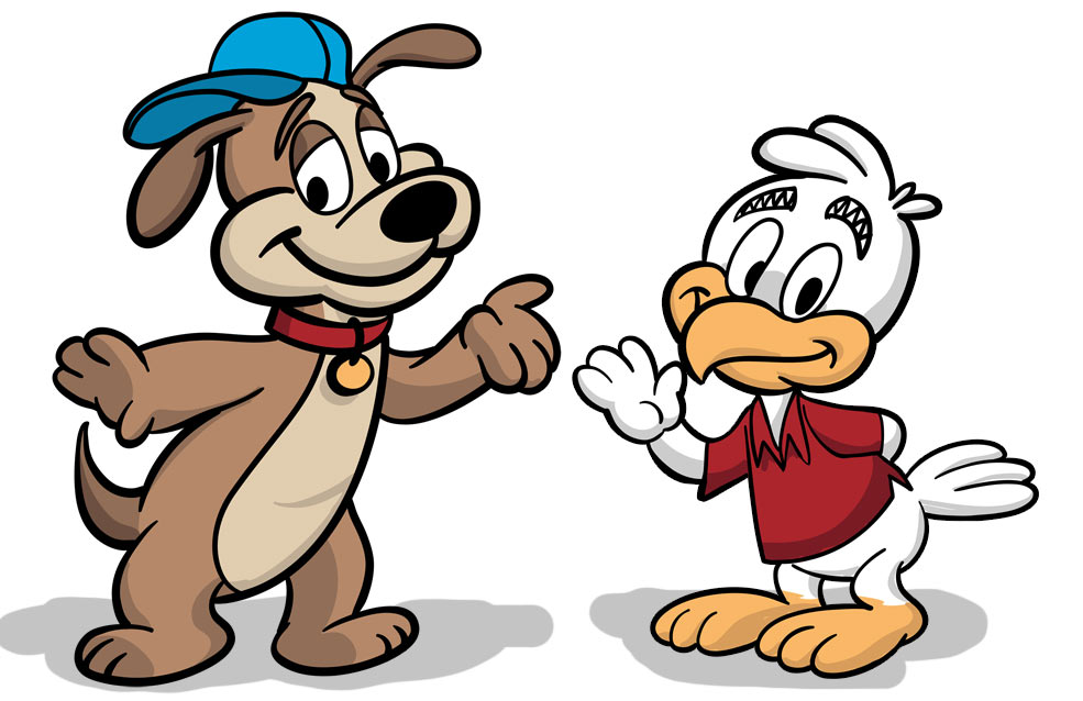 Cartoon dog and bird free image download