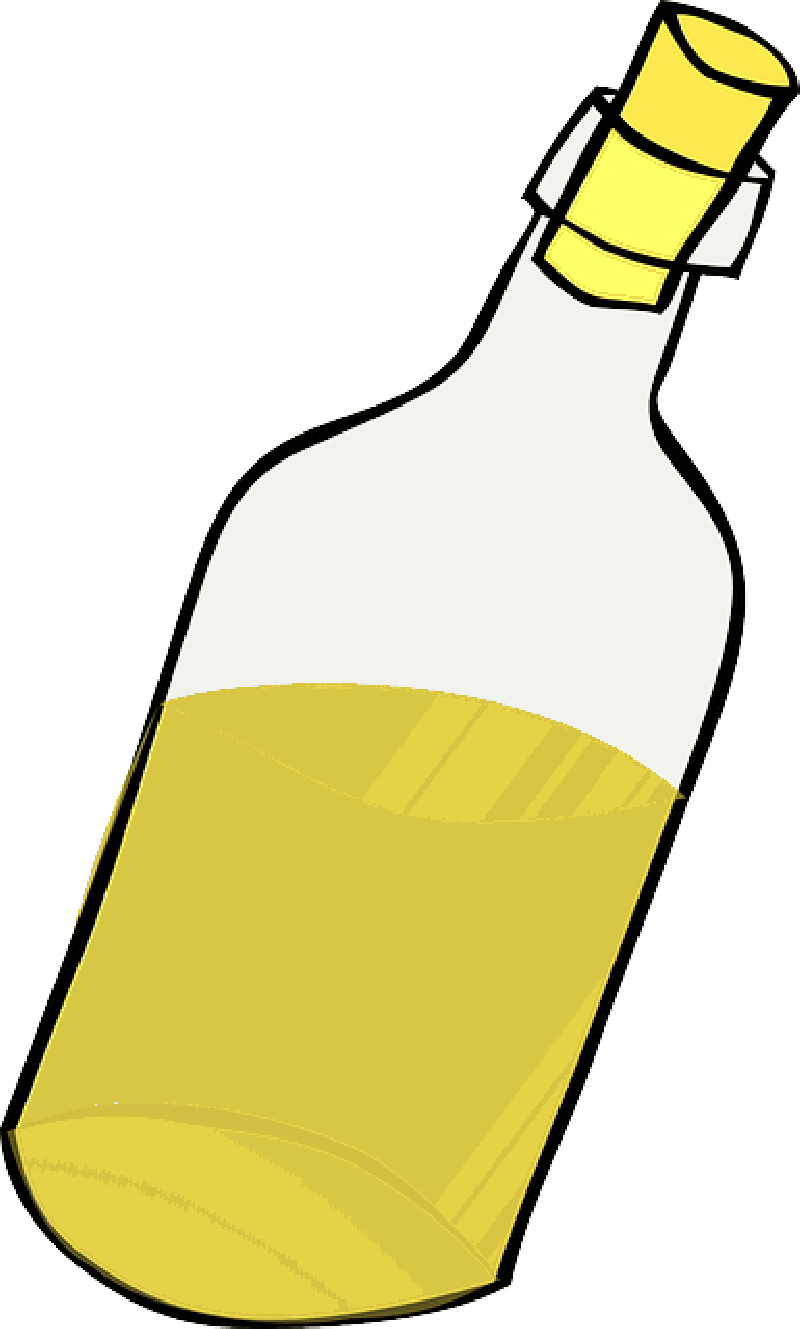 Clipart of the yellow liquid in a bottle free image download