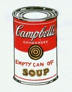 metal can with Campbell Soup