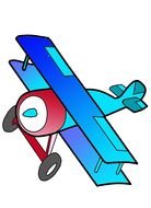 blue biplane as a graphic illustration