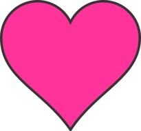 pink heart with black border