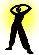 silhouette of a man on a yellow background