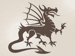 black dragon as a graphic illustration