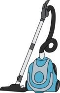 blue vacuum cleaner on a white background
