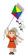 picture of a little girl with a colored kite