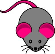 gray mouse with pink ears as a graphic image