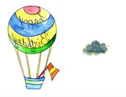 hot air balloon as a graphic illustration