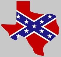 Rebel Flag Texas Shaped Sticker