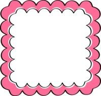 Pink Border Scalloped Frame drawing