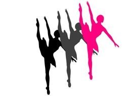 pink Ballet Dancer Silhouette drawing