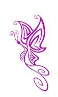 Purple Butterfly Drawing Cool Eyecatching Tatoos