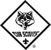 Black and white logo with the wolf clipart
