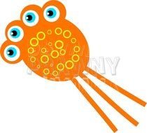 Cartoon Orange Germ Or Bug Creature Health And Medical