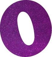 purple sparkling Letter O