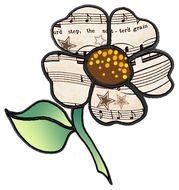 musical notes on a flower