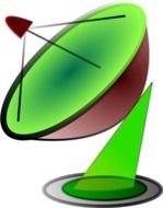 painted green satellite dish