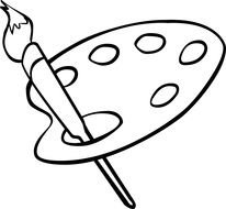 Artist Paint Palette drawing
