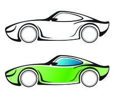 Drawing of two sports cars