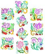 variety of flower embroidery