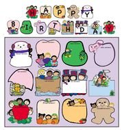 clipart of the happy birthday stickers