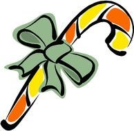 colorful stick with bow, drawing