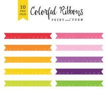 Ribbon Rainbow Banner Labels By Pointandpoem