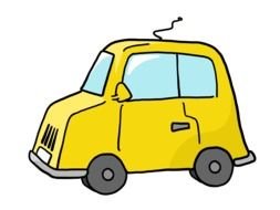 drawing a yellow car