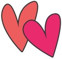 red and pink hearts drawing