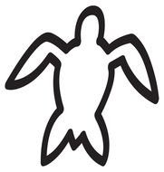 Sea Turtle, black Outline