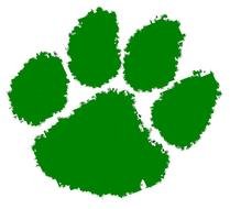 green animal footprint as a picture for clipart
