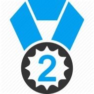 2nd Place Badge Favorite Medal Rating Silver Award Trophy