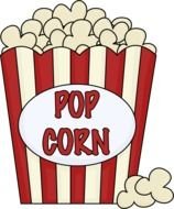 drawing of a striped glass with popcorn