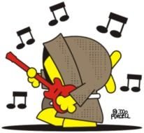 yellow music man drawing
