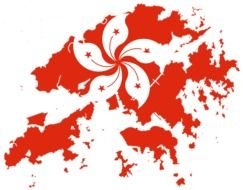 painted flower on the map of Hong Kong