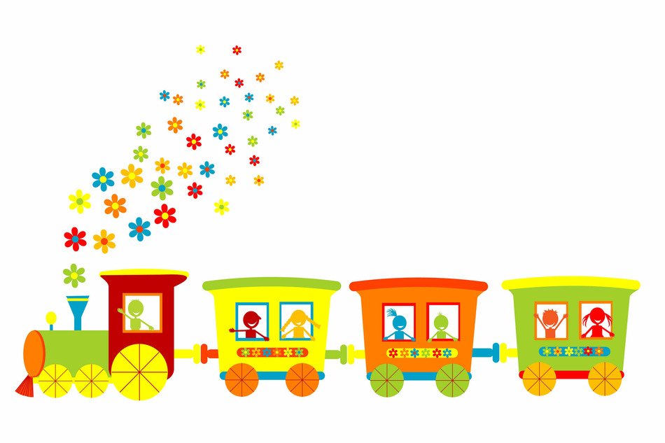 funny steam engine as a picture for clipart
