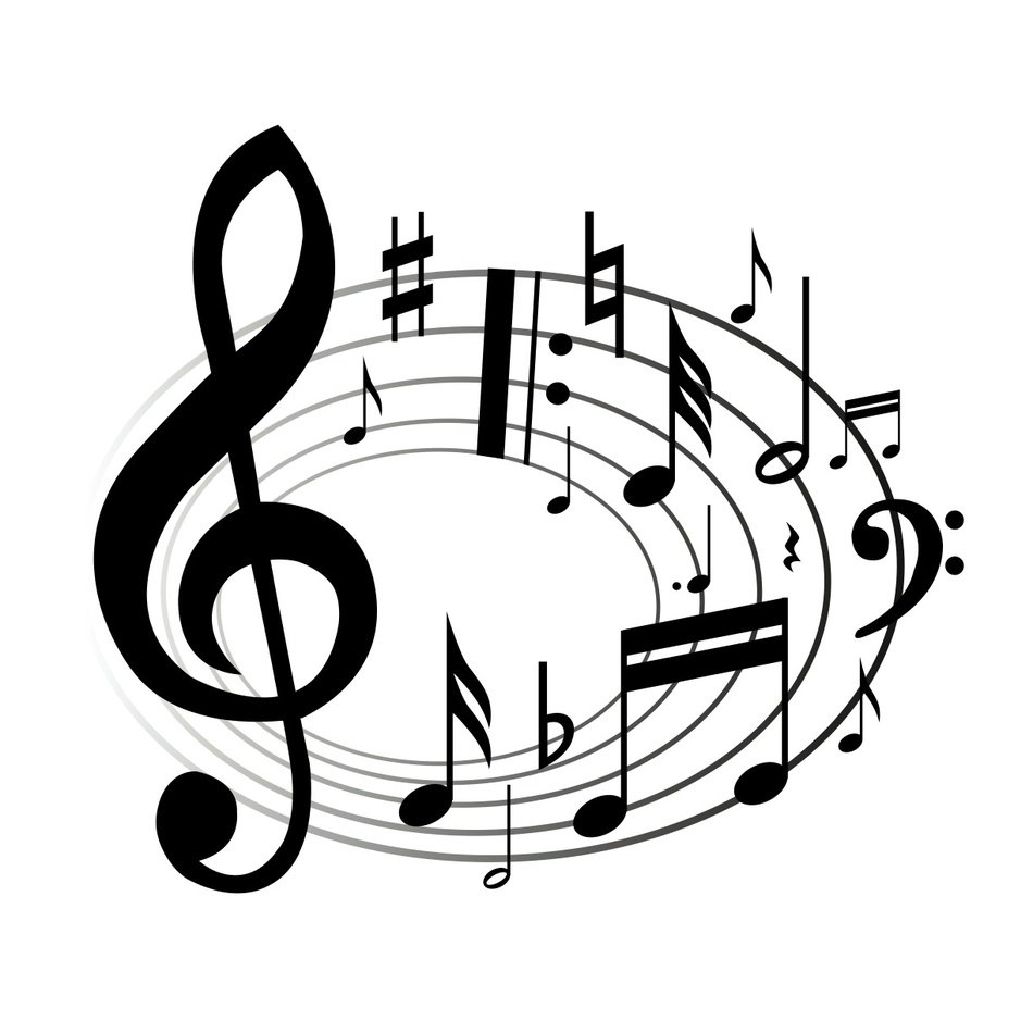 isolated swirl of musical notes