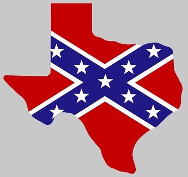 Rebel Flag Texas Shaped Sticker