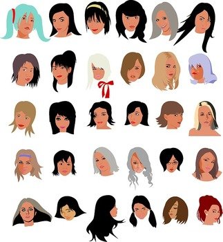 Mujeres Caras Cultura Belleza Ni&241as Cabezas Negro