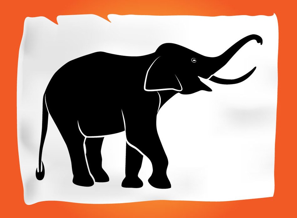 clipart of the elephant silhouette