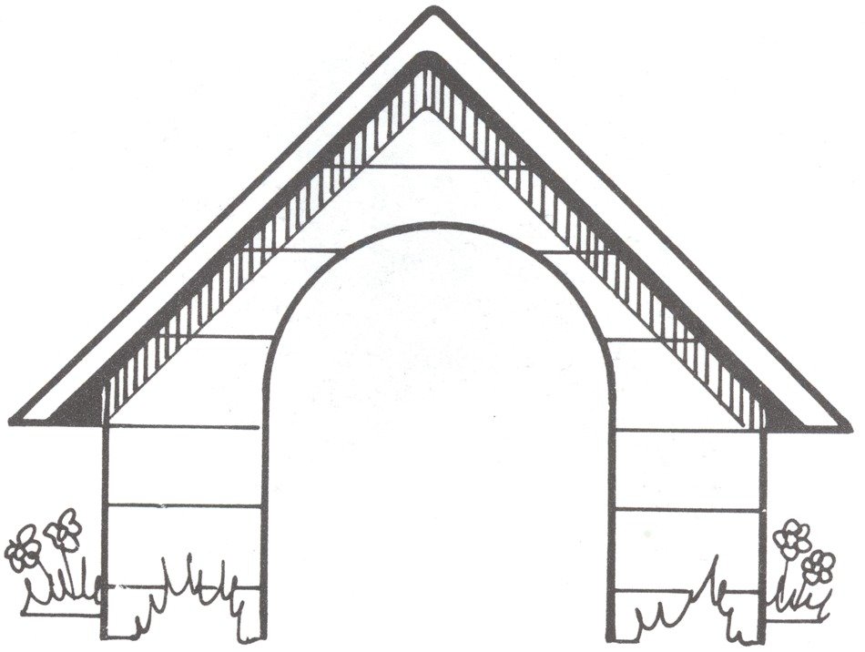 Clip art of wooden dog house