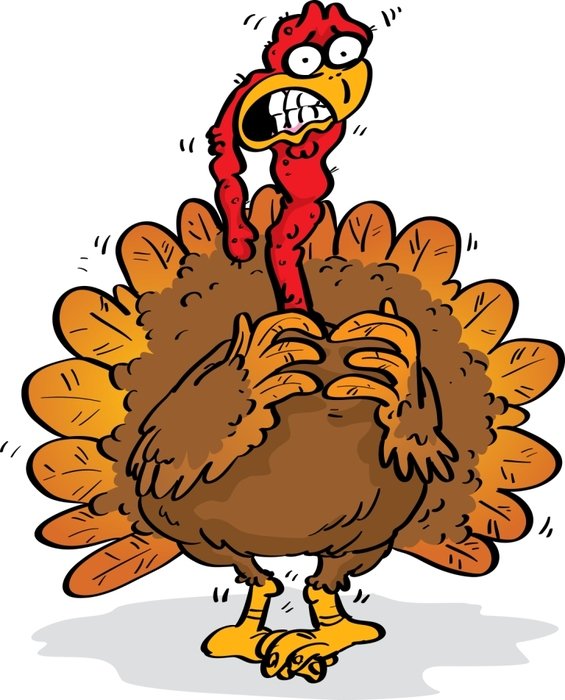clipart of the nervous turkey
