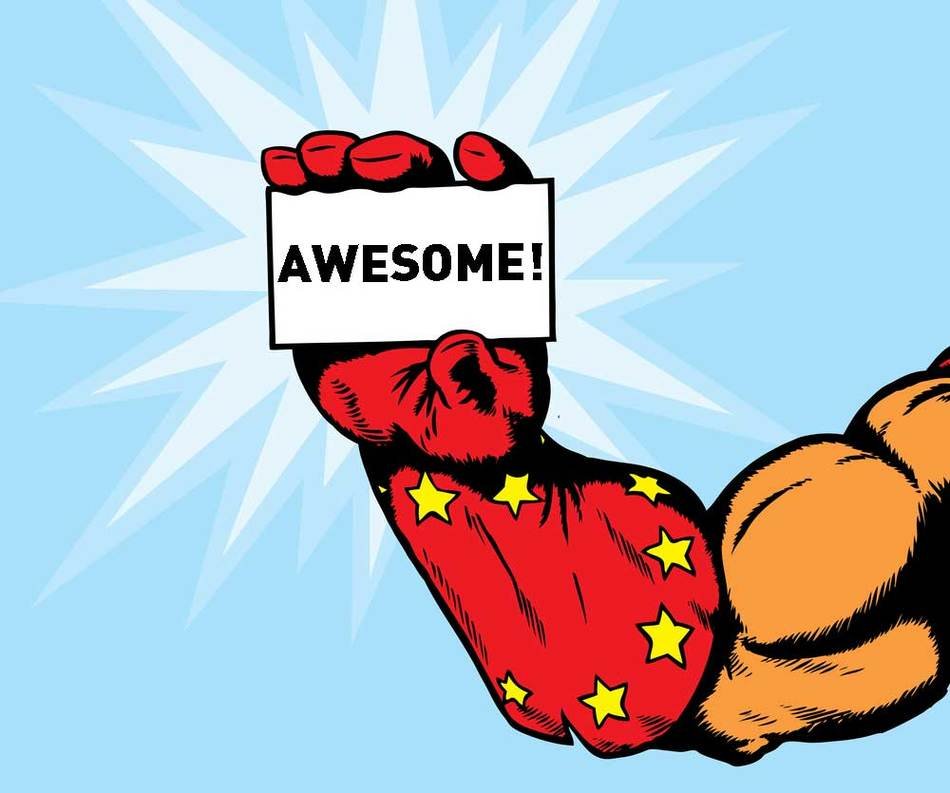 inscription 'Awesome' in a strong hand as a picture for clipart