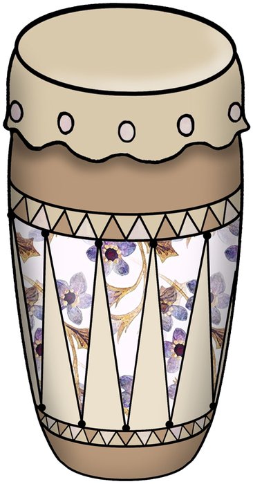 Beautiful cartoon drum clipart