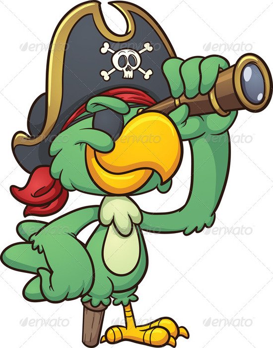 Pirate Parrot Characters Vectors clipart
